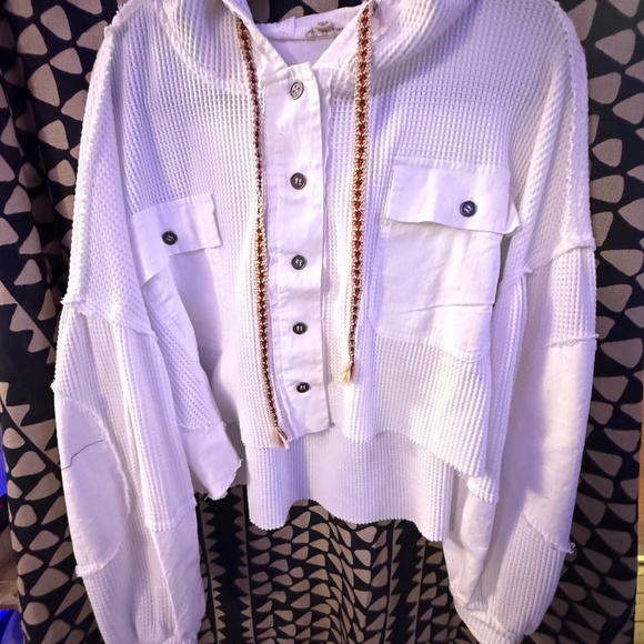 POL WhiteCropped thermal jacket NWOT - Picture 2 of 9